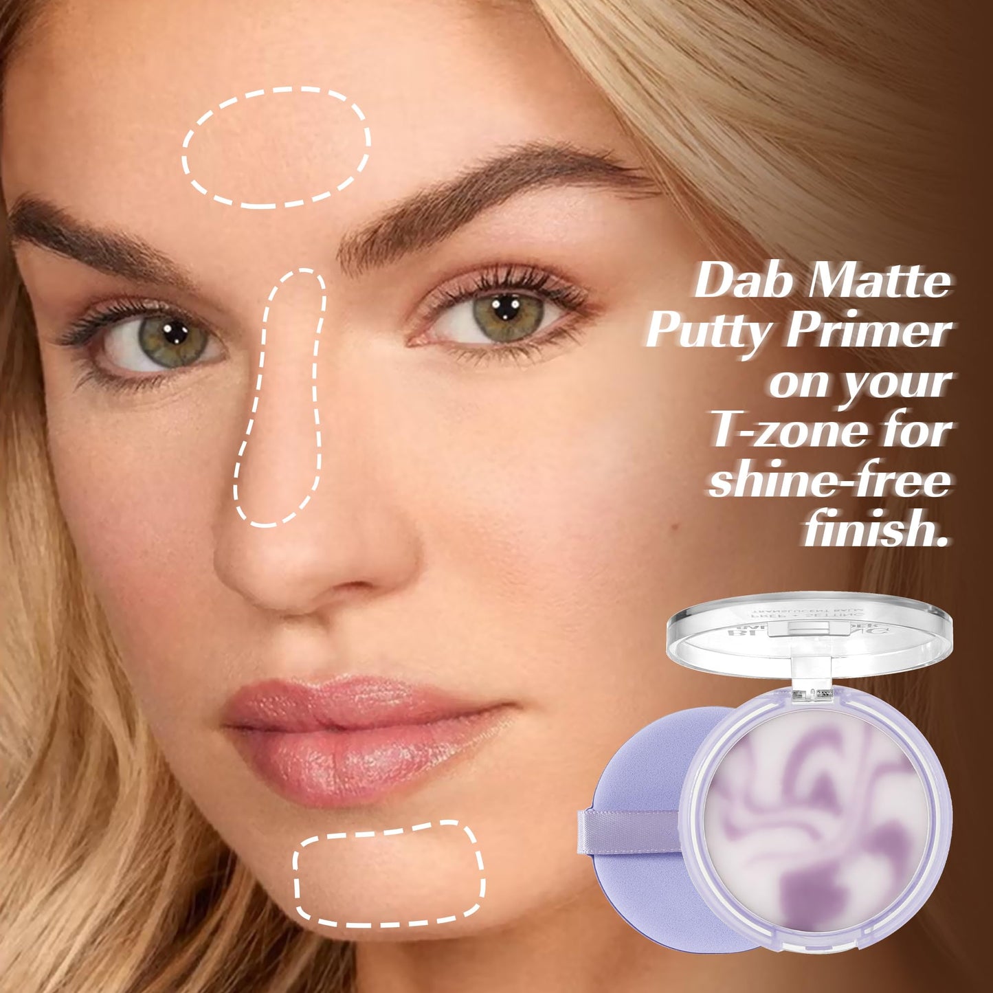 Easilydays Oil Control Face Pressed Setting Powder, Jelly Face Pressed Powder, Flawless Matte Longlasting Finishing Lightweight Waterproof Balm, Powder Free Delicate & Skin-friendly, #02 Sky