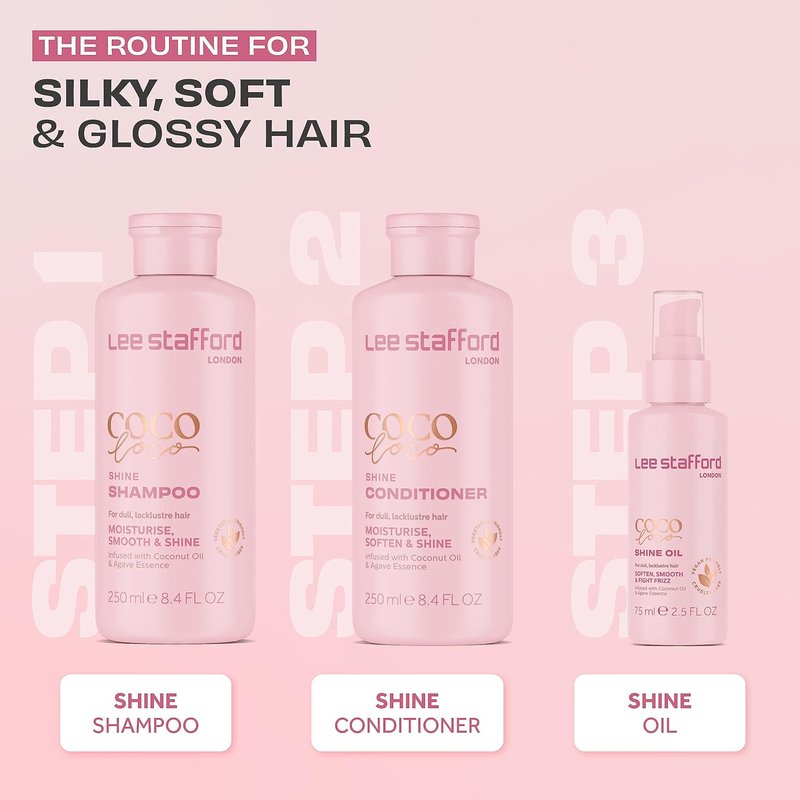 Lee Stafford Shine Hair Oil - Nourishing Anti-Frizz Oil for Dry Hair | Adds Moisture & Shine, 1.7 Fl Oz