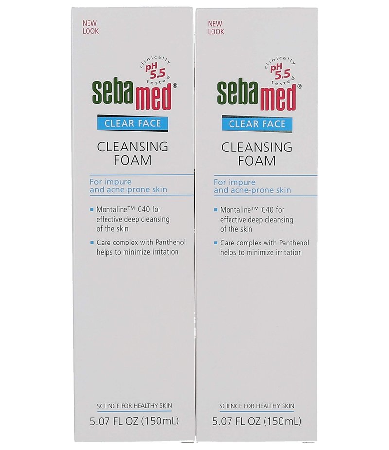 Sebamed Clear Face Cleansing Foam Gentle Face Wash for Impure Oily and Acne-prone Skin 5.07 Fluid Ounces (Pack of 2)