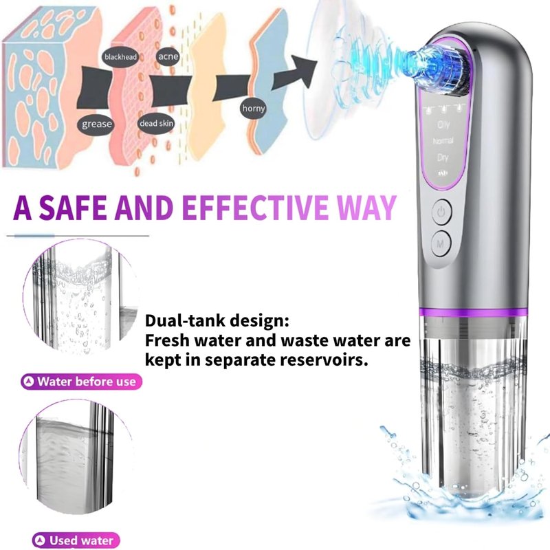 Blackhead Remover Vacuum - Hydrating Pore Cleaner & Pimple Extractor | USB Rechargeable Beauty Device
