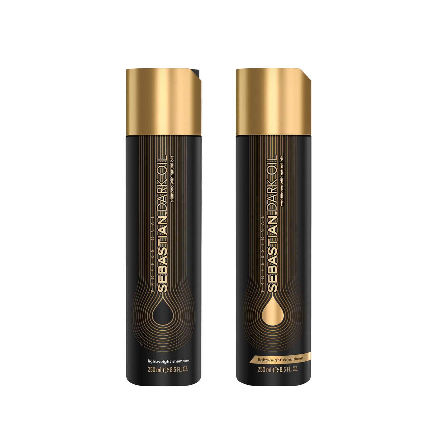 Sebastian Professional Dark Oil Lightweight Shampoo & Conditioner Set, Infused with Jojoba & Argan Oil, 8.4 fl oz