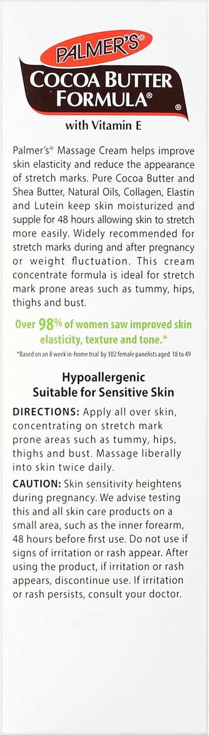 Palmer's Cocoa Butter Formula Massage Cream - Stretch Marks & Pregnancy Skin Care | 4.4 Oz (Pack of 2)