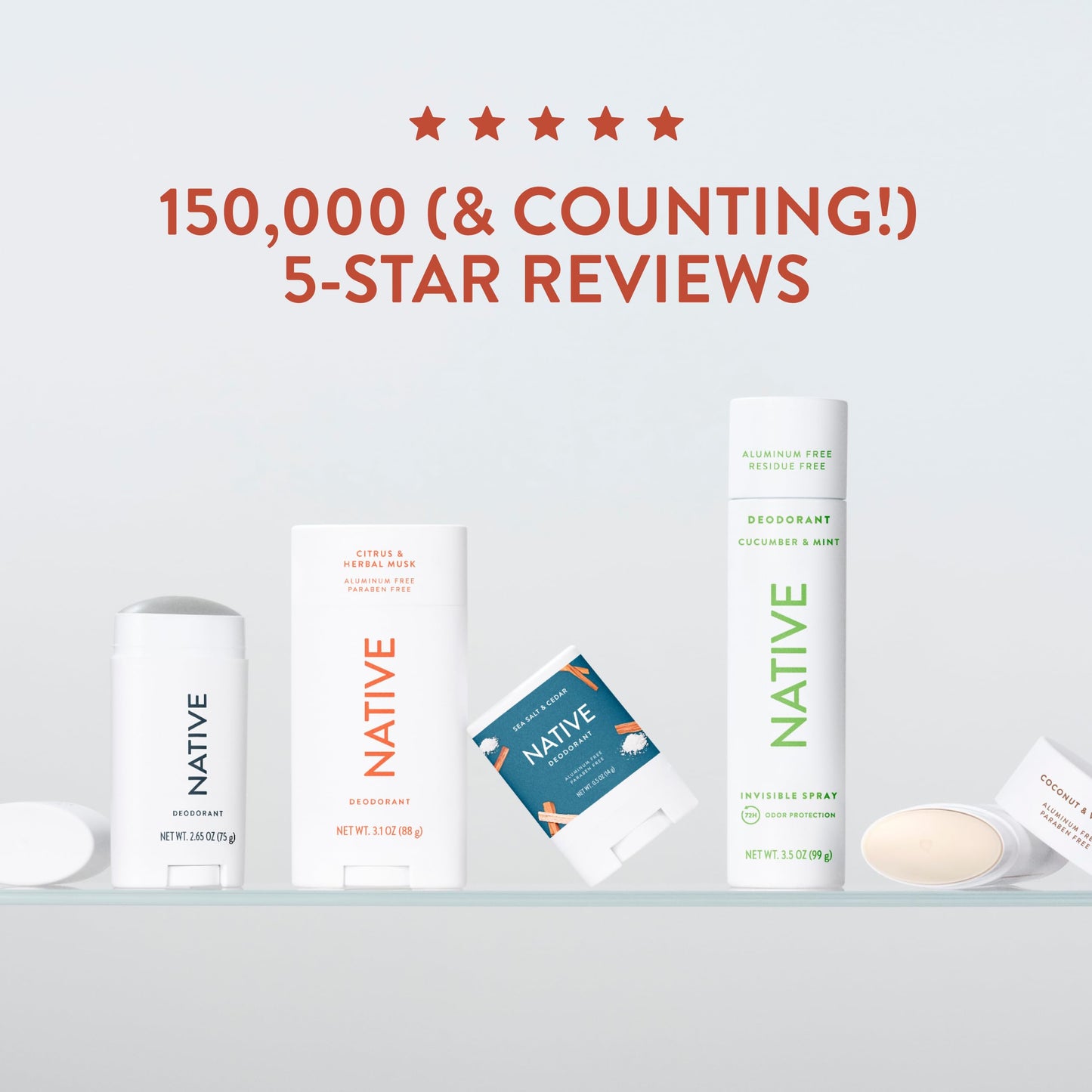 Native Deodorant Contains Naturally Derived Ingredients, 72 Hour Odor Control, Deodorant for Women and Men, Aluminum Free, Blood Orange & Clove 2.65oz
