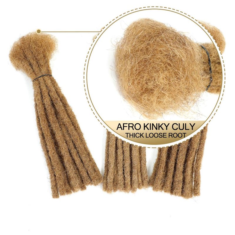 Loc Extensions Human Hair 0.8 cm Dreadlock Extensions Human Hair Dread Extensions Dread Lock Hair Extensions For Men Women 8 Inch 30 Strands 100% Real Human Hair Locs Handmade Permanent Locs