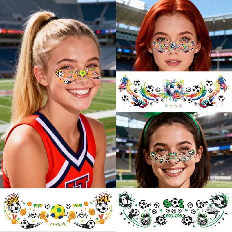 Soccer Face Temporary Tattoos - 12 Sheets of Sport-Themed Decals for Kids | Perfect for Football Parties