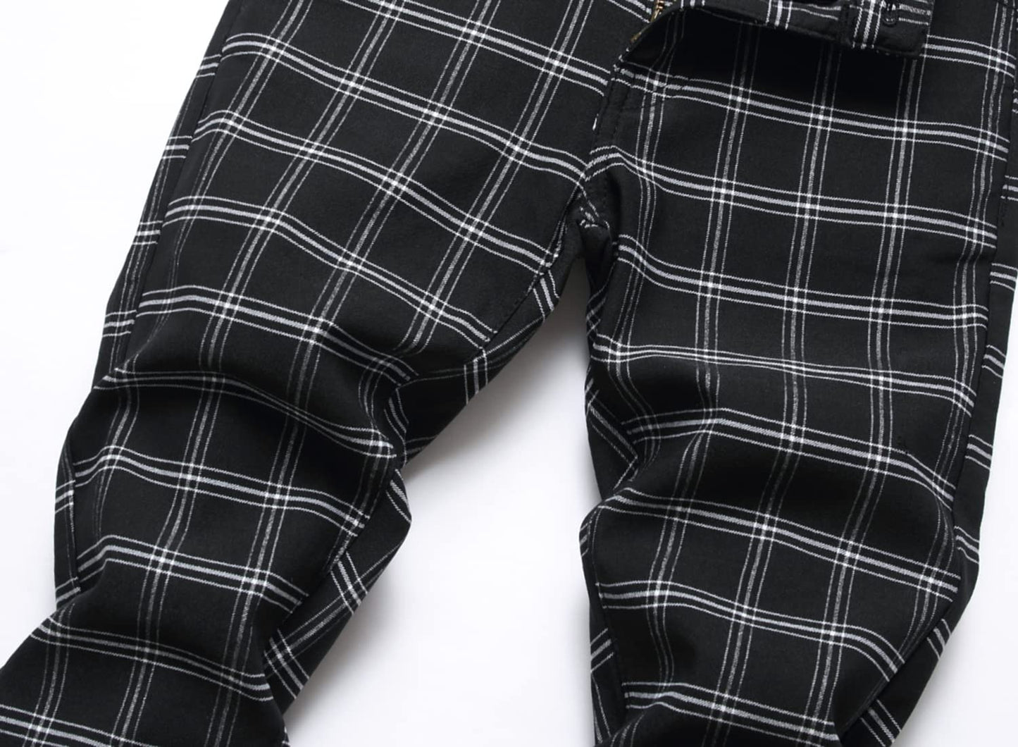 SUPBIRD Boy's Pants School Uniform Dress Plaid Skinny Fit Stretch Fashion Comfy Pants Navy 16