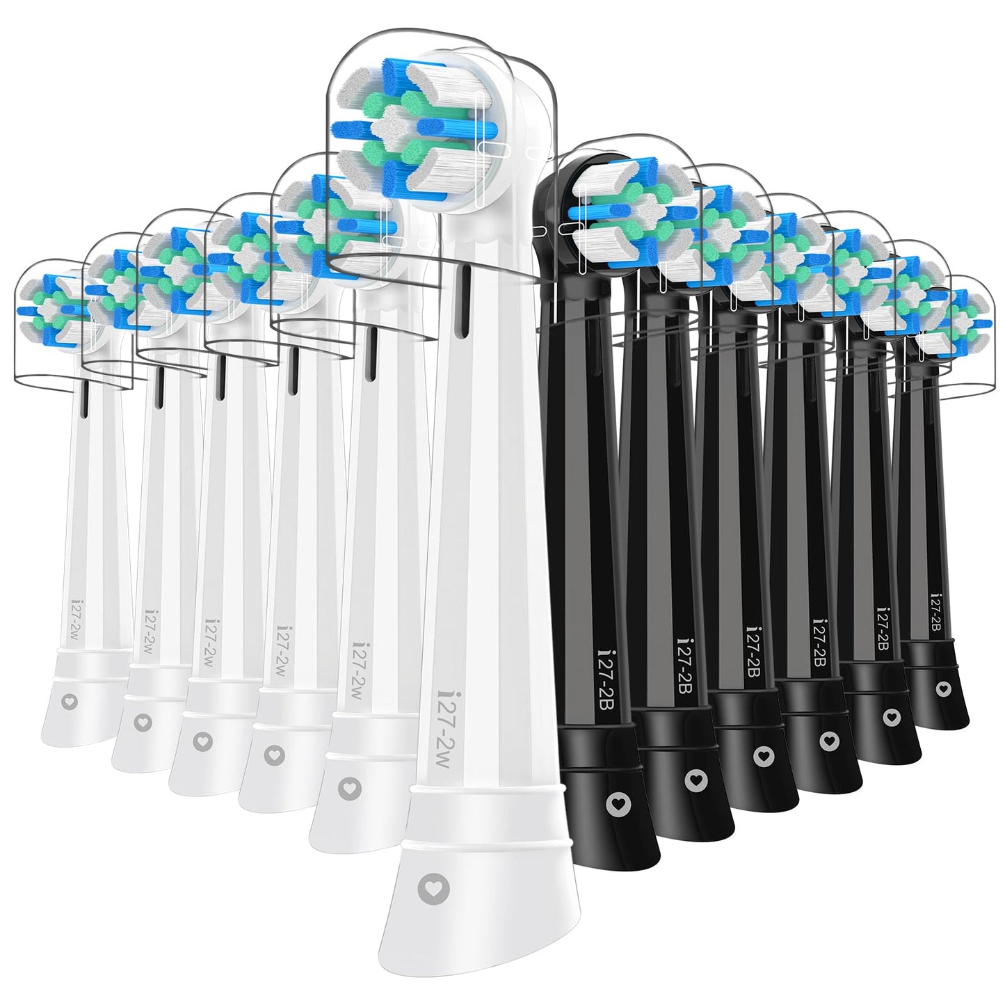 12PCS IO Replacement Heads Compatible with Oral B IO 2/3/4/5/6/7/8/9/10/Deep Clean Series Electric Toothbrush, Brush Heads Compatible with Oral B IO for Teeth Cleaning and Gum Protection (Black/White)