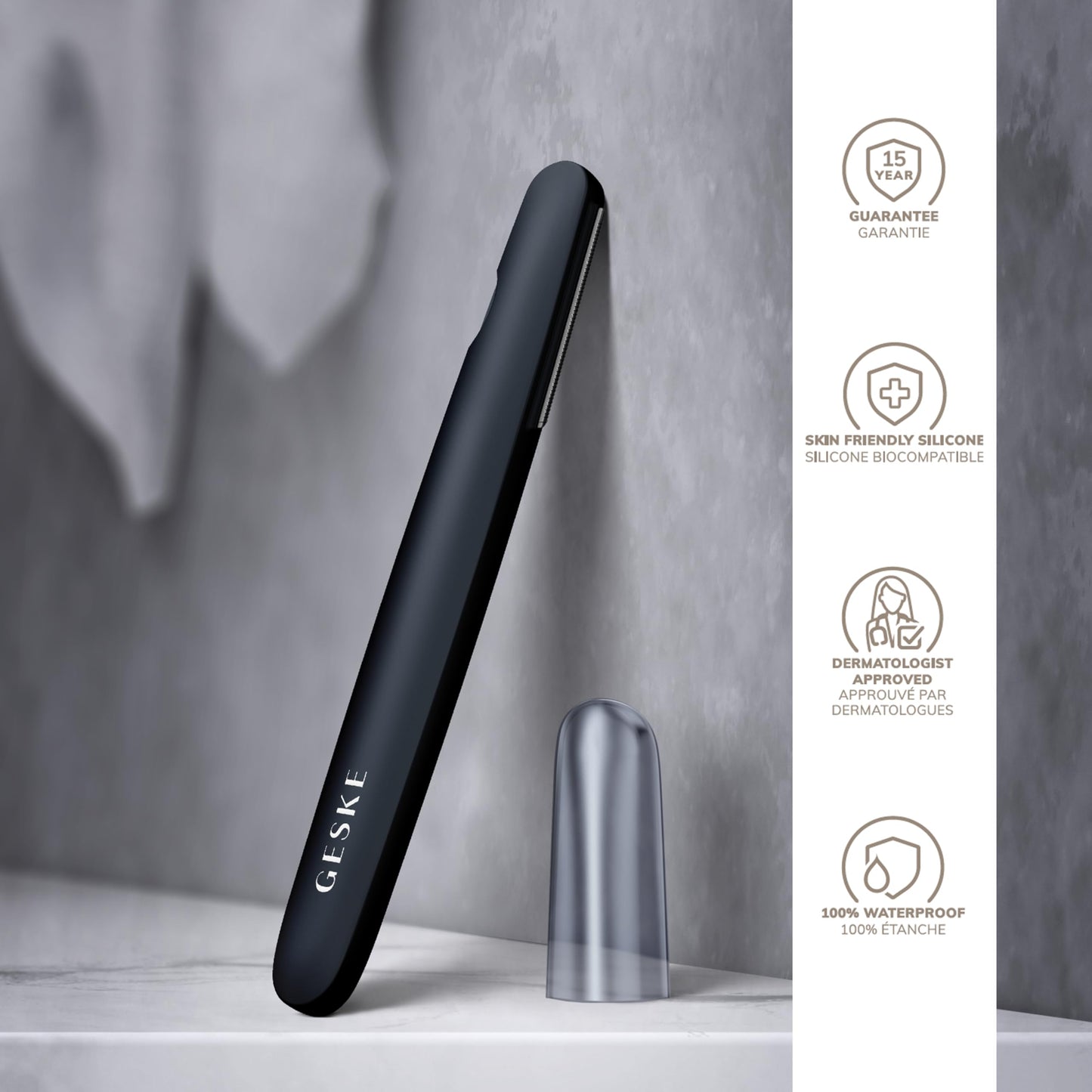 GESKE Precision Trimmer | 4 in 1 | Painless, Hygienic Hair Remover | Precise Hair Trimmer Tool | Face & Body | Men & Women | Grooming Device | Hypoallergenic, Easy-to-exchange Blades | All Skin Types