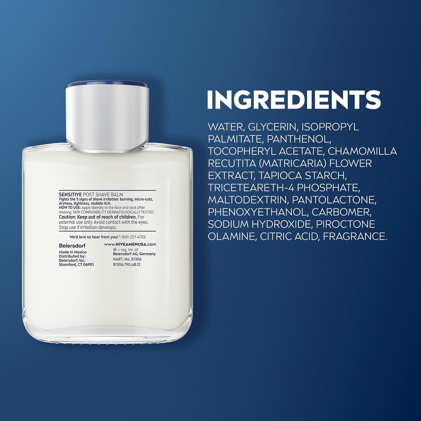 NIVEA MEN Post Shave Balm for Sensitive Skin - Alcohol Free, VitaminPro Complex | 3.3 Fl Oz