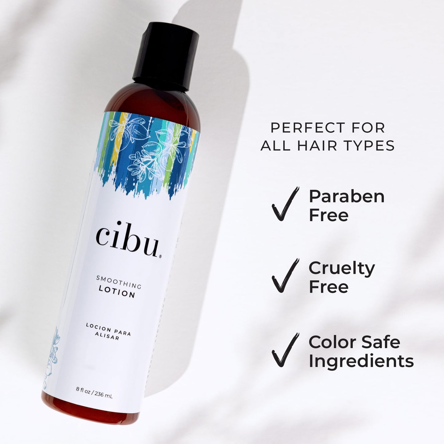 Cibu Smoothing Lotion | Styling Cream for Straightening Hair | At Home Smoothing Treatment | Anti Frizz Creme | Hair Straightener | Flyaway Smoother | 8 Ounces