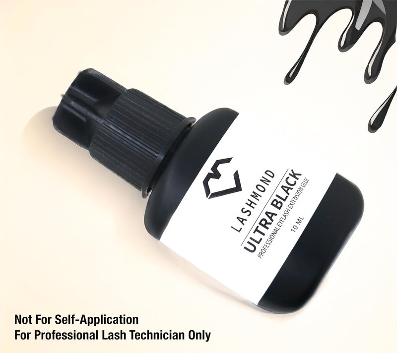 Lashmond Pro Strong Eyelash Extension Glue Ultra Black -Lash Adhesive (10 ml) / 2-3 Sec Drying time/Retention – 6 to 8 Weeks/Maximum Bonding Power/Black Adhesive for Semi-Permanent Extensions
