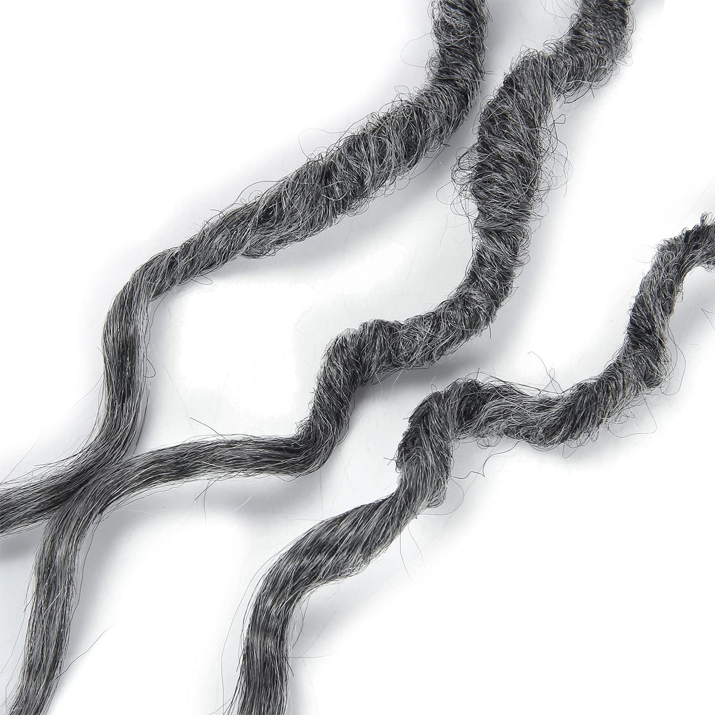 Faux Locs Crochet Hair 24Inch 6Packs Crochet Locs,Boho Faux Locs With Curly Ends Soft Dreadlock Crochet Hair for Black Women(24'', Grey)