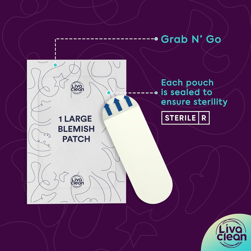 LivaClean Hydrocolloid Acne Patches | Large 100 CT for Cystic Pimples & Pore Spots
