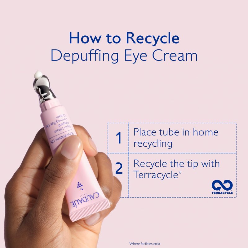 Caudalie Resveratrol-Lift Firming Depuffing Eye Gel Cream with Peptides, Hyaluronic Acid, and Vegan Collagen I - 15 mL