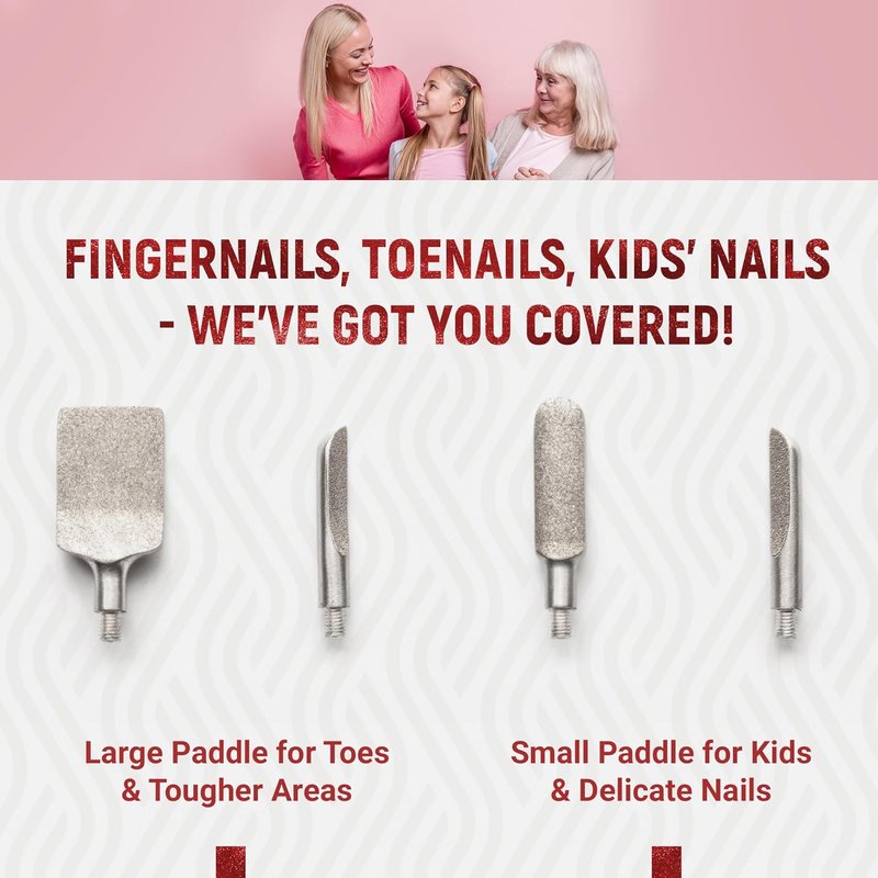Nail Care Cuticle Remover Tool - Gentle Grooming for Nails | Travel Ready with Interchangeable Attachments