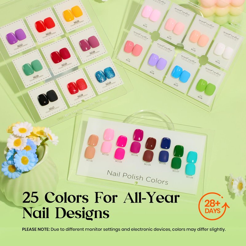 Beetles Gel Nail Polish Kit with U V Light - 25 Colors Gel Polish Set 51 Pcs Imprints of Time Nail Kit One Color One Bottle with Top &Base Coat Beauty Must Have DIY Salon Manicure Gifts for Women