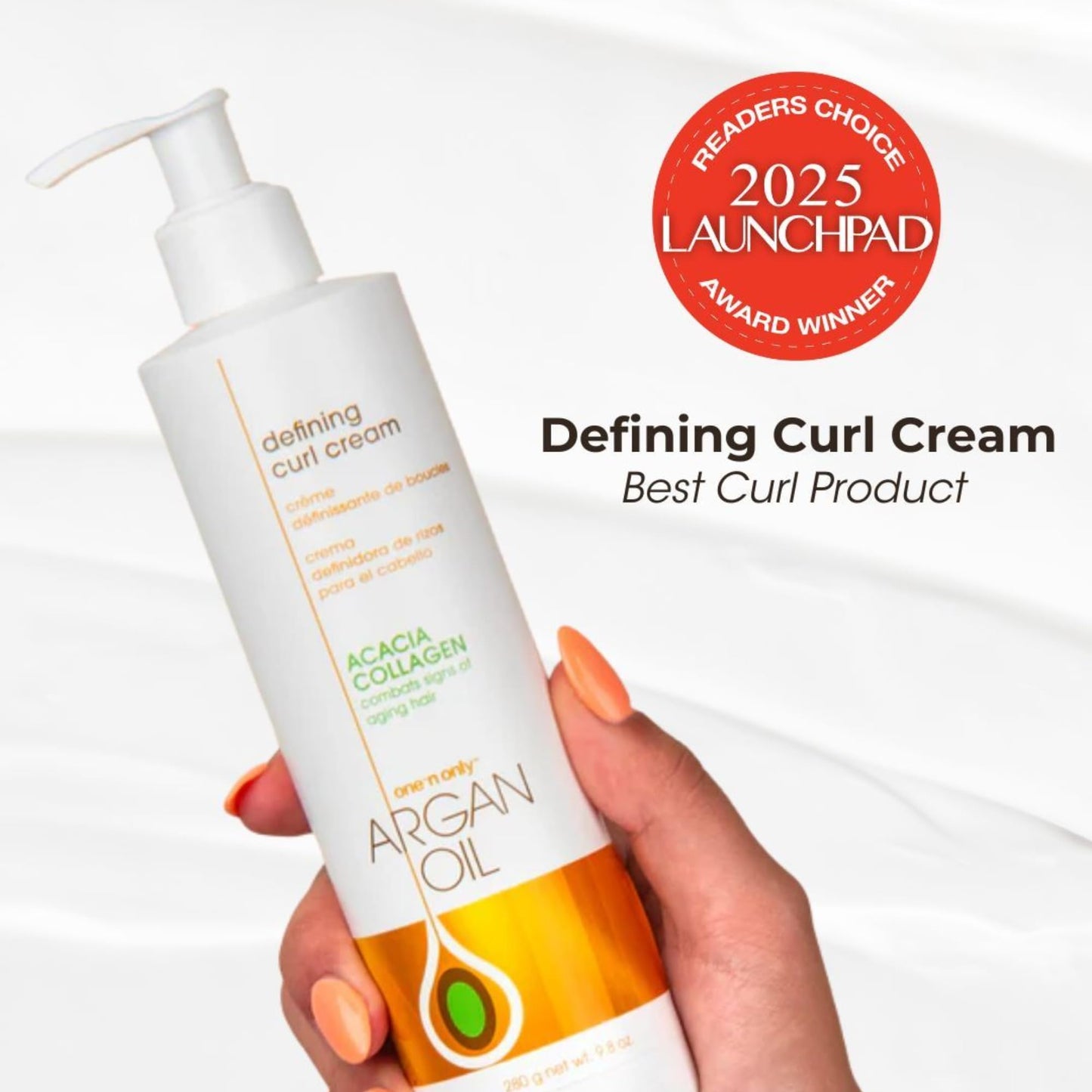 One 'N Only Defining Curl Cream with Argan Oil, Leave-in Conditioning Cream, Defines and Leaves Strong Curly Hair, Enhances Shine and Hydrates Without Sticky Residue, 9.8 Ounces (2 Pack)