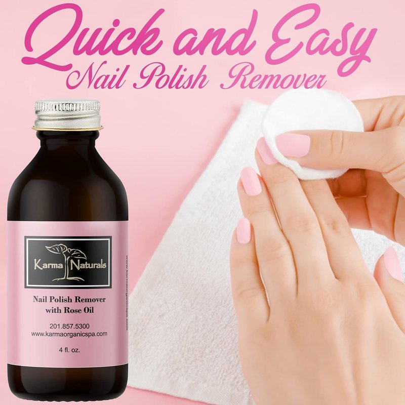 Organic Nail Polish Remover Bundle - Natural Rose Oil & Orange Blossom Scent | 4 Fl Oz Each