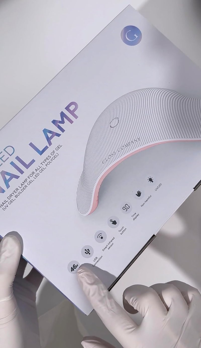 Gloss 46W UV LED Nail Lamp - Professional Gel Nail Dryer with 23 LED Beads & Auto Sensor | USB Powered for Manicure & Pedicure
