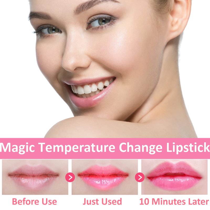 BKPPLZP 3 Pack Crystal Flower Jelly Lipstick,Magic Color Changing Lipstick,PH Clear Temperature Color Changing Lip Gloss,Lip Balm,Long Lasting Nourishing Moisturizing Lip Stick Set E