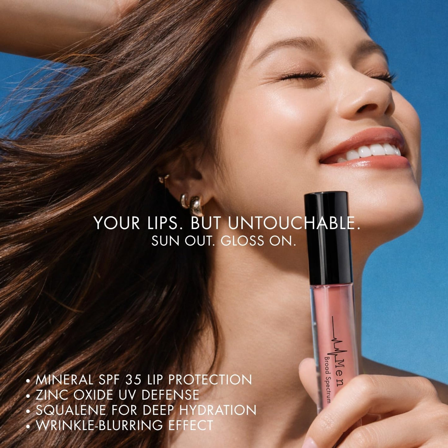 Mental Skincare Hydrating Nude Pink Tinted Lip Gloss – Weightless Formula with Soft Luminous Finish & High Color Payoff - Non-Sticky Lip gloss for Women for Long-Wear & Buildable Pigment – 0.11 Fl Oz.