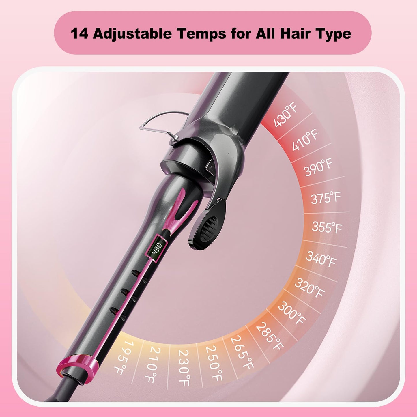 ORYNNE Curling Iron 2 Inch, 2 inch Curling Irons Ceramic Barrel with Argan Oil Infused, Large Barrel Curling Iron for Long Hair, 14 Heat Settings