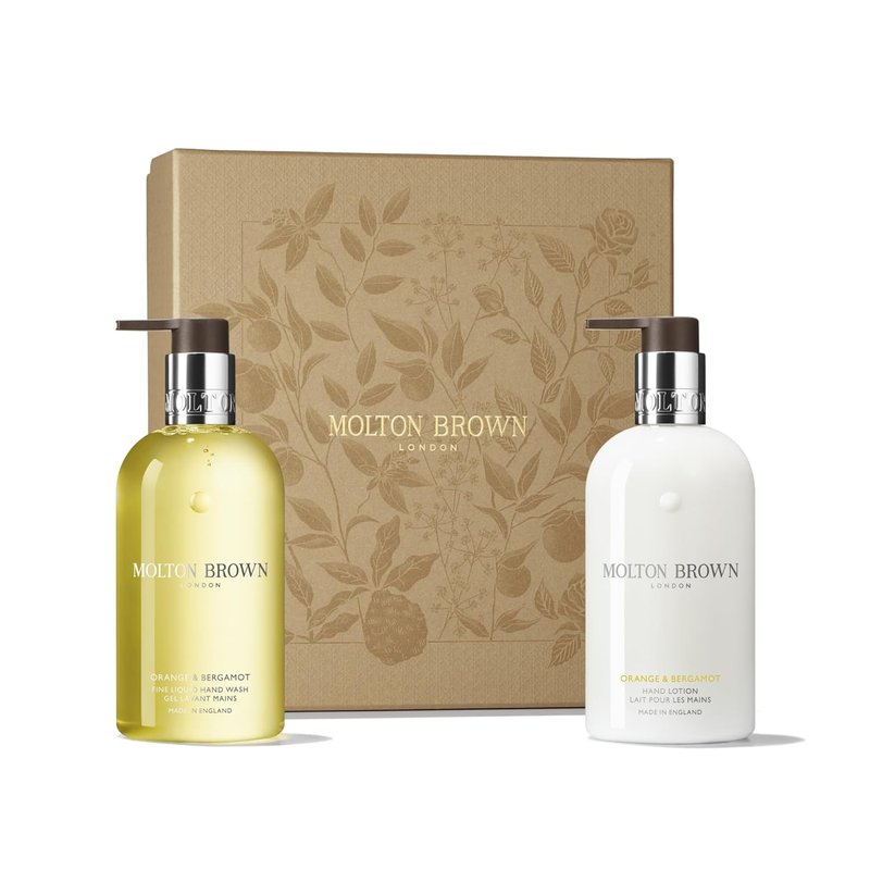 Molton Brown Orange & Bergamot Hand Care Set - Luxury Liquid Hand Wash & Lotion 2 x 10 fl. oz. | Perfect Gift for Women
