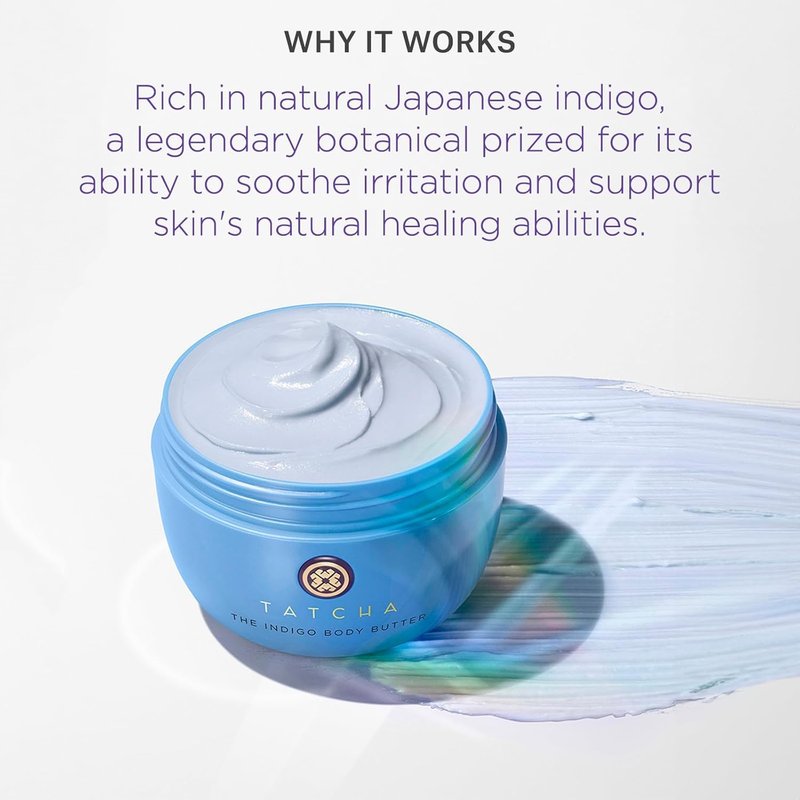 TATCHA Indigo Body Butter - Soothing Silk Cream for Dry Skin & Eczema | 200 ml | 6.8 oz