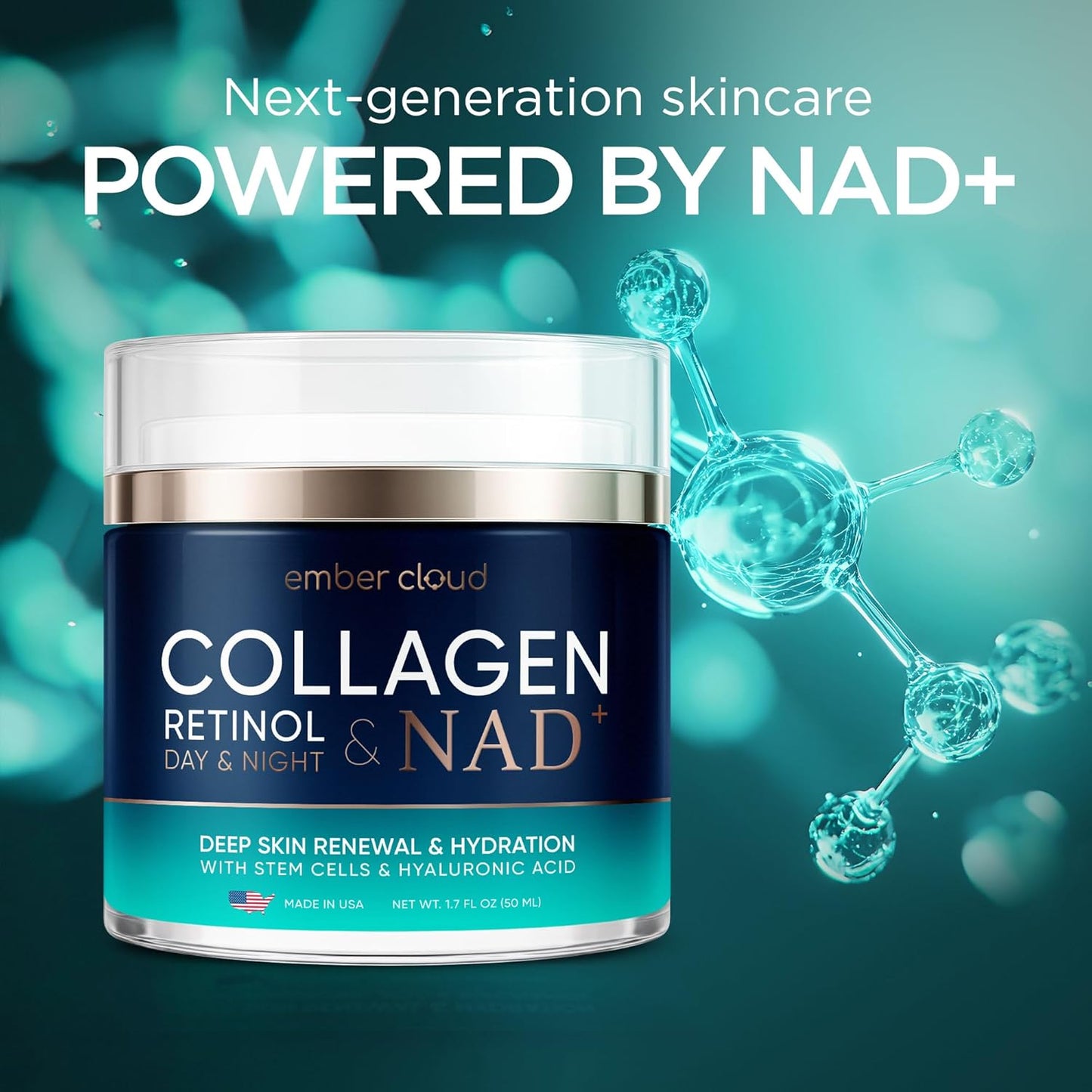 Collagen Cream with Retinol & Hyaluronic Acid - Anti-Aging Moisturizer for All Skin Types | 1.7 Oz