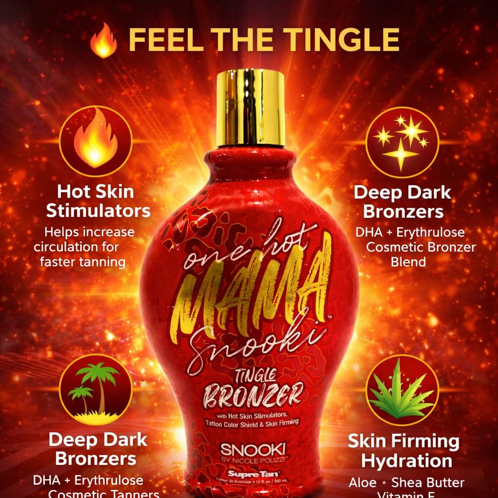 Snooki One Hot Mama Tingle bronzer with Hot Skin Stimulators, Tattoo Color Shield & Skin Firming 12oz
