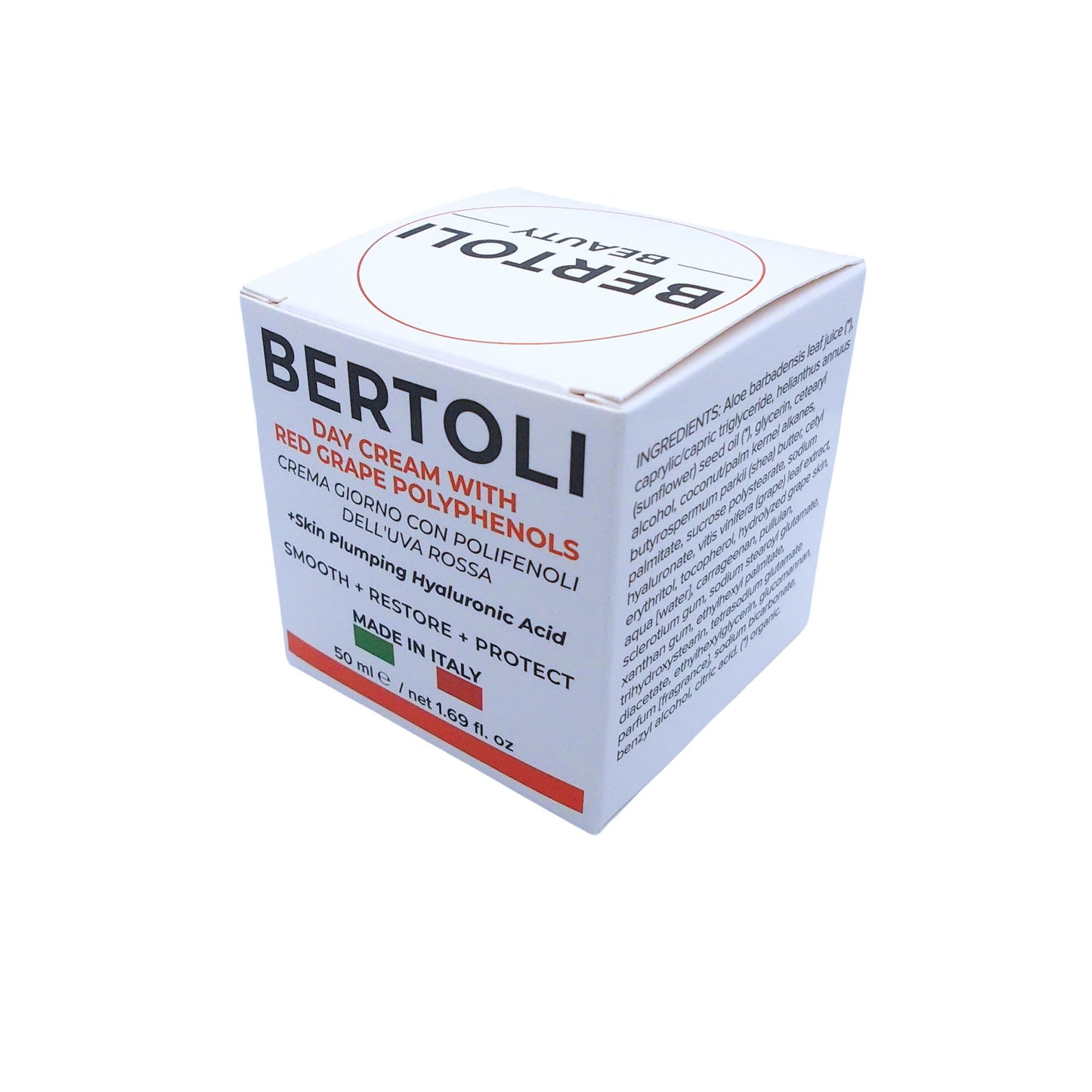 BERTOLI Polyphenol Cream – Age-Defying Face Moisturizer with Hyaluronic Acid & Resveratrol – Rich Italian Wrinkle Cream Made in Italy, Deep Hydration, Collagen Support, 98% Natural, Clean Skincare