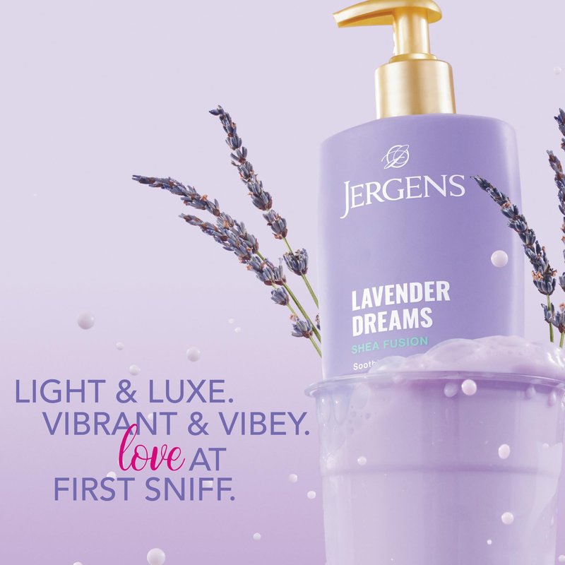 Jergens Shea Fusion Lavender Dreams Body Lotion, Scented Lotion, Moisturizer with Shea Butter and Vitamin E, 14 Fl Oz