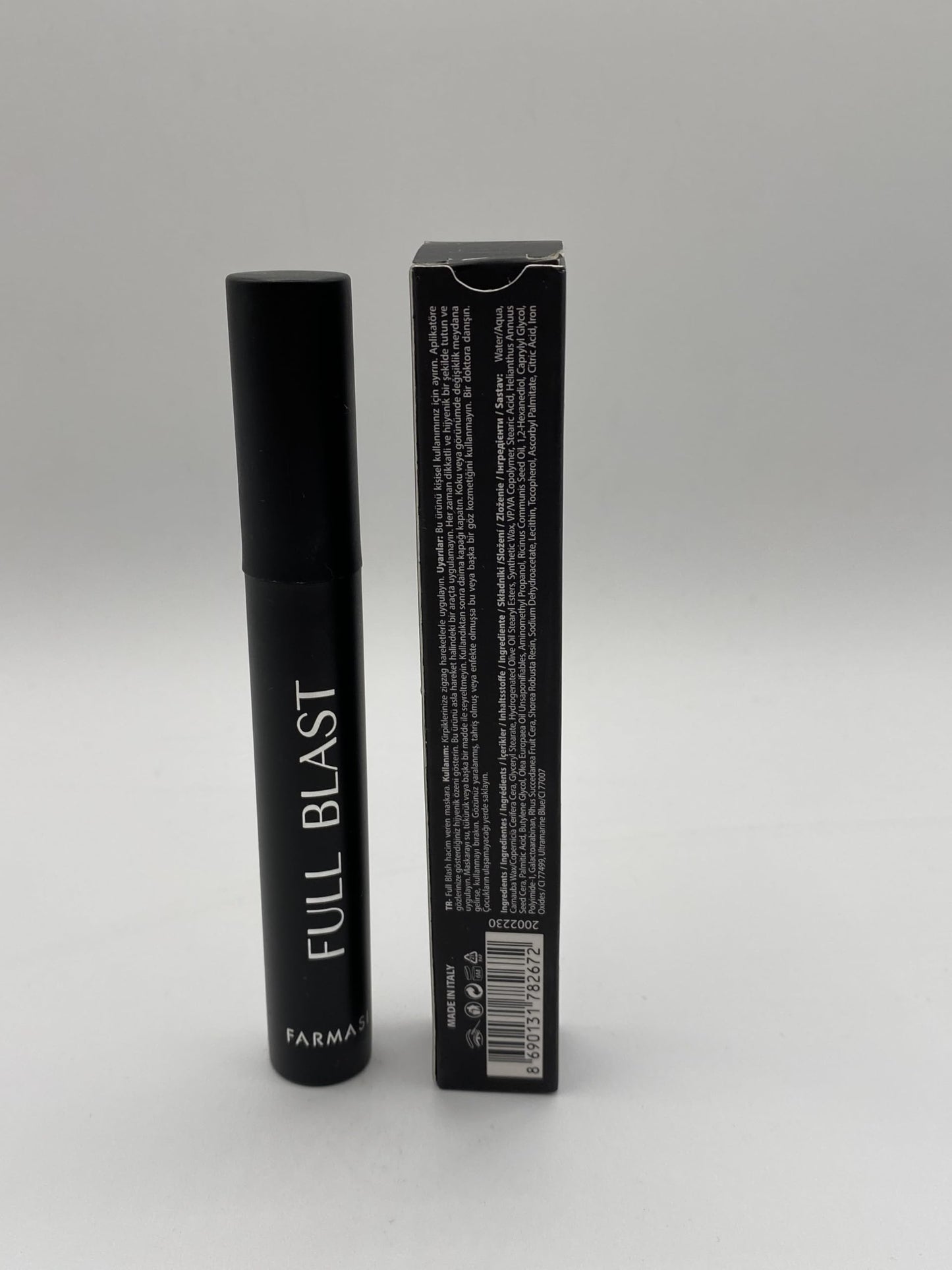 FARMASi Full Blast Softens and Moisturizes Lash Mascara, Ultra Black Makeup, Volumizing, Lengthening, Sunflower Olive and Shorea Wax, Black, 0.33 Fl Oz