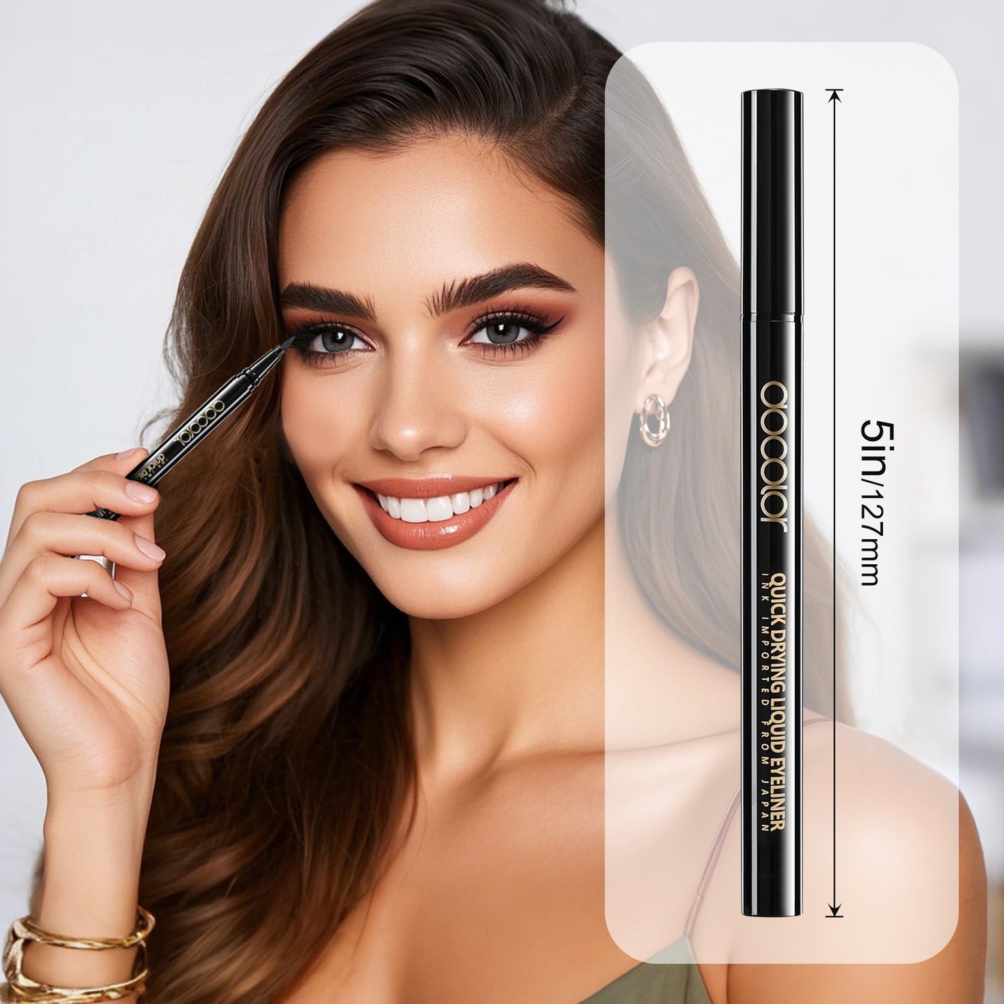 docolor Eyeliner, 2PCS Black Liquid Eyeliner Waterproof Eye Liner Pen Super Slim Precise All Day Black Eye Pencils Professional Makeup Liquid Eye Liner Pencil for Women