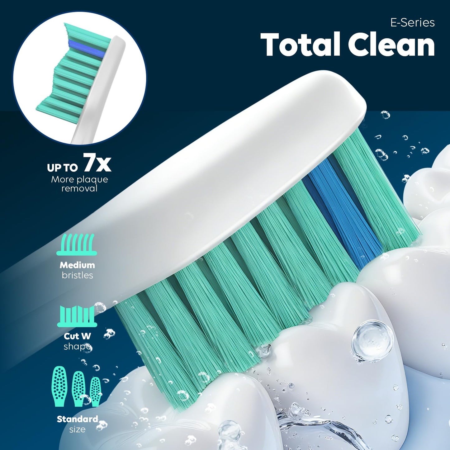 Tonhomki 6 Pack Replacement Brush Heads for Philips Sonicare, Compatible with Sonicare E-Series Essence Advance Elite Xtreme CleanCare, Soft Bristles, Screw-on Toothbrush Head with Blue Indicator