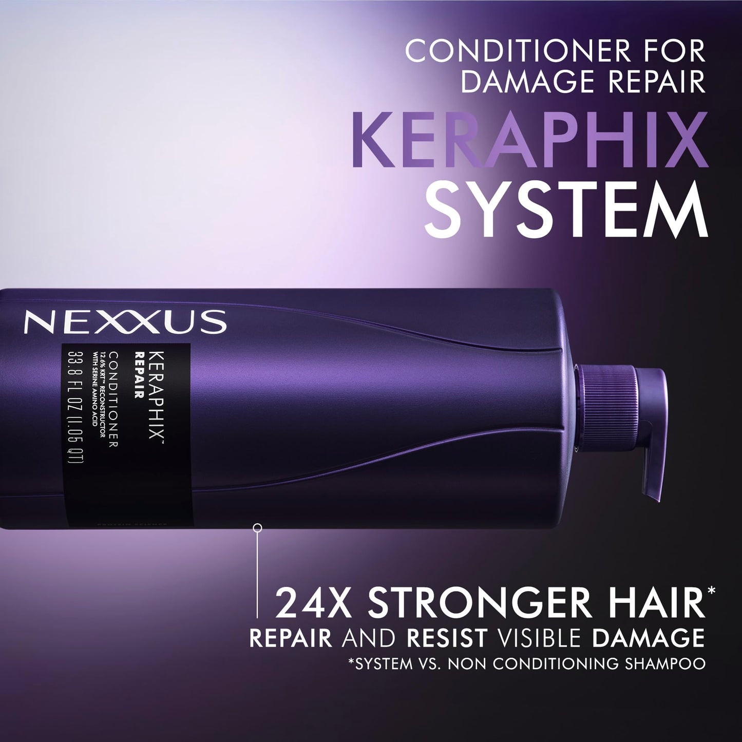 Nexxus KERAPHIX Conditioner Damage Repair for Damaged Hair Powered by KRT Keratin Resistance Therapy with Liquid Crystal Amino Acids 33.8 Fl oz