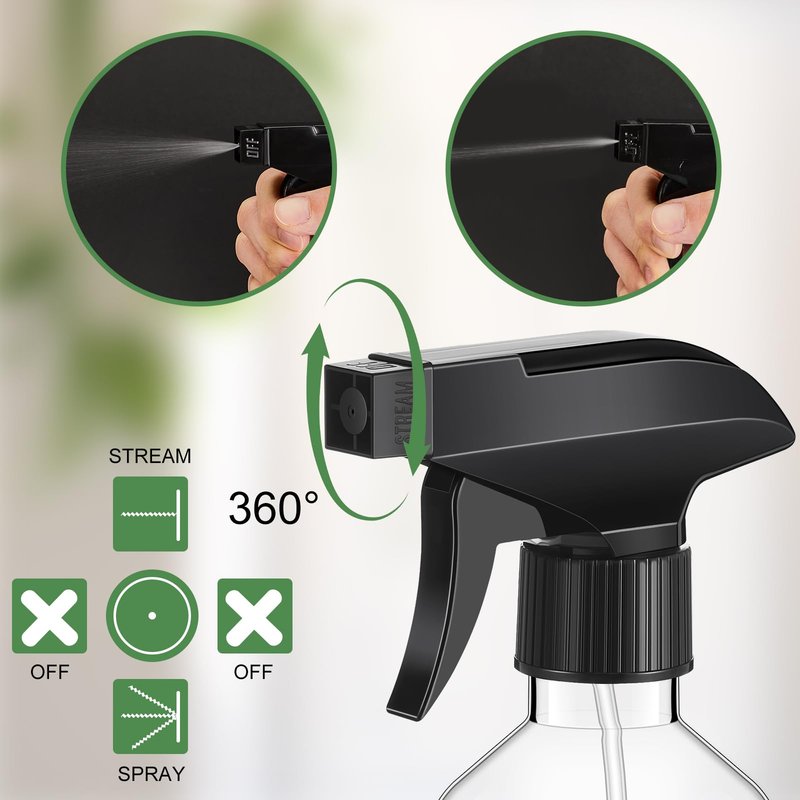 LOYIM 9 Pack 10oz/300ml Plastic Spray Bottle Bulk for Plant Small Spray Bottle Fine Mist Water Sprayer Upgraded Adjustable Nozzle Refillable Empty Containers for Cleaning, Hair, Cooking(Clear)