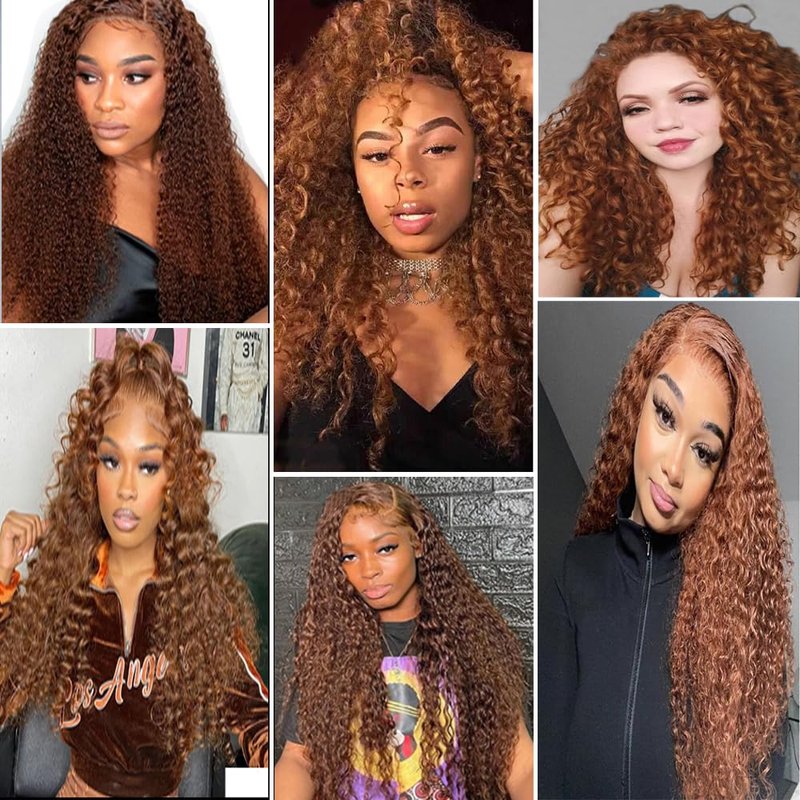 Kinky Curly Human Hair Bundles - Light Brown #30 Brazilian Remy Extensions | 8, 10, 12 Inch