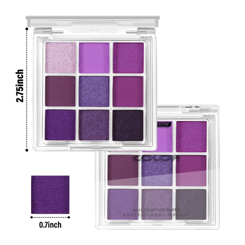 AFGHOUZ 9 Colors Eyeshadow Palette, Purple Eye Shadow Makeup Powder, Creamy, Shimmer Matte Shades, Travel Eyeshadow for Women