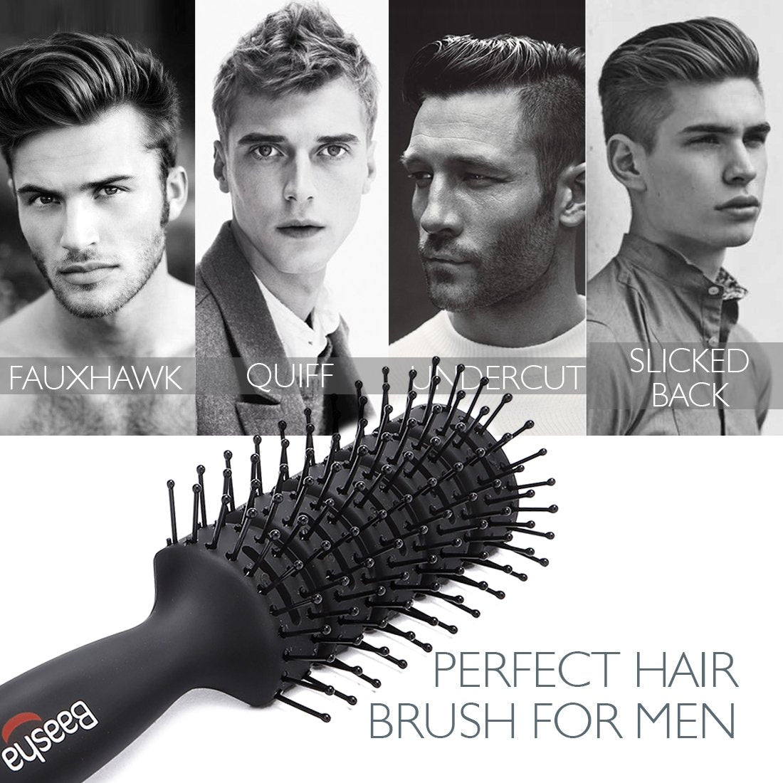Baasha Boar Bristle Round Hair Brush with 1.8" Barrel for Medium to Long Hair, Blow Drying and Volumizing for Shiny, Healthy Hair