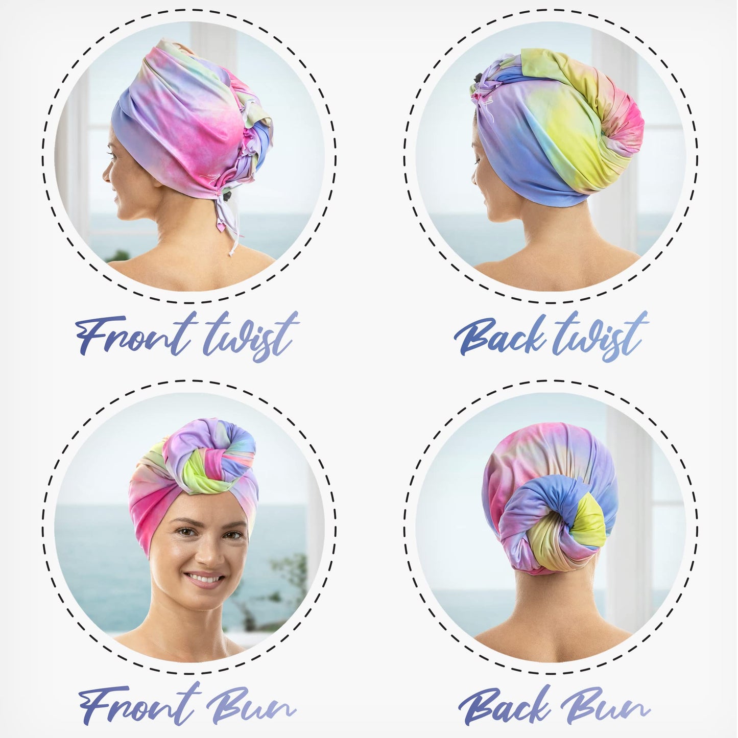 THE PERFECT HAIRCARE Microfiber Hair Plopping Towel Set – Super Absorbent Anti-Frizz Hair Drying Wrap + 2 Curl Scrunching Towels – Fast Drying, Lightweight Wrap for Women, Girls & All Hair Types