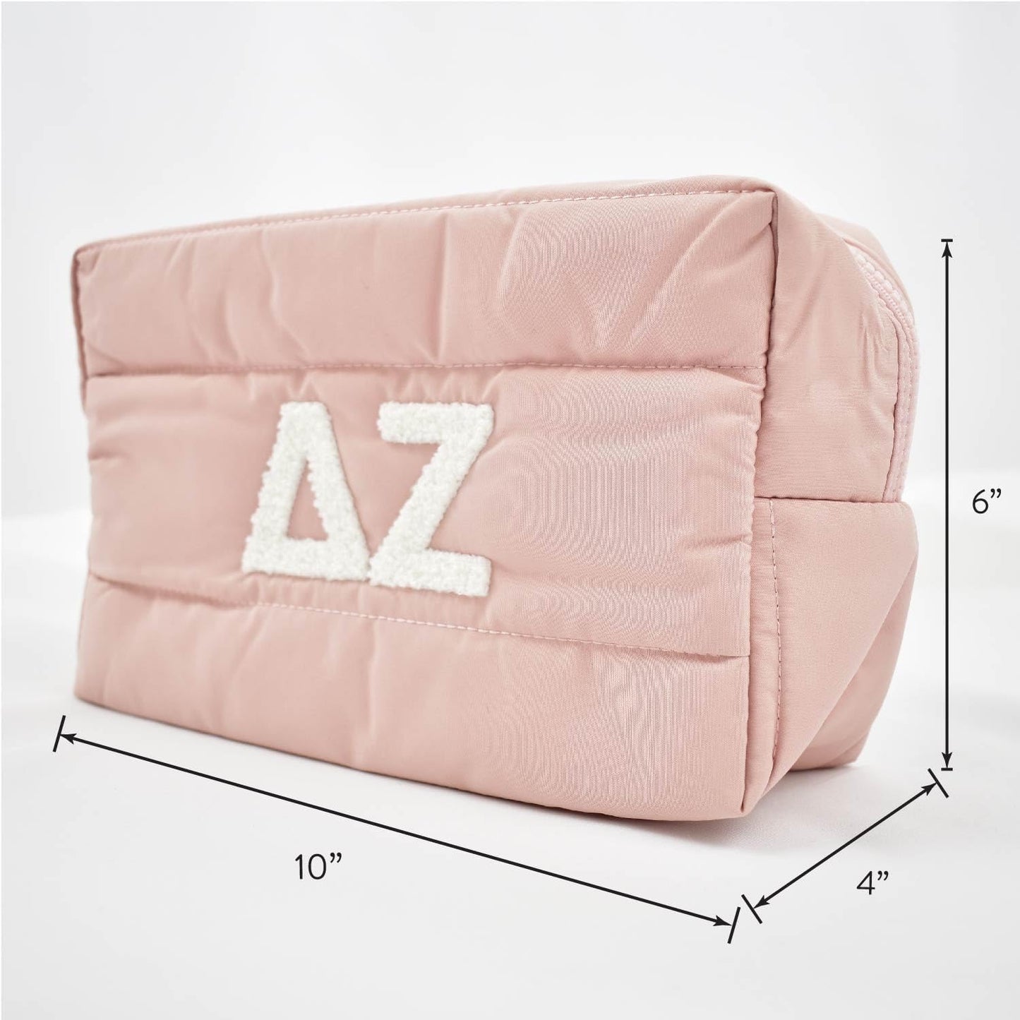 Gamma Phi Beta Makeup Bag - Puffer Style Travel Cosmetic Bag with Zipper Closure | Ideal Sorority Gifts for Women
