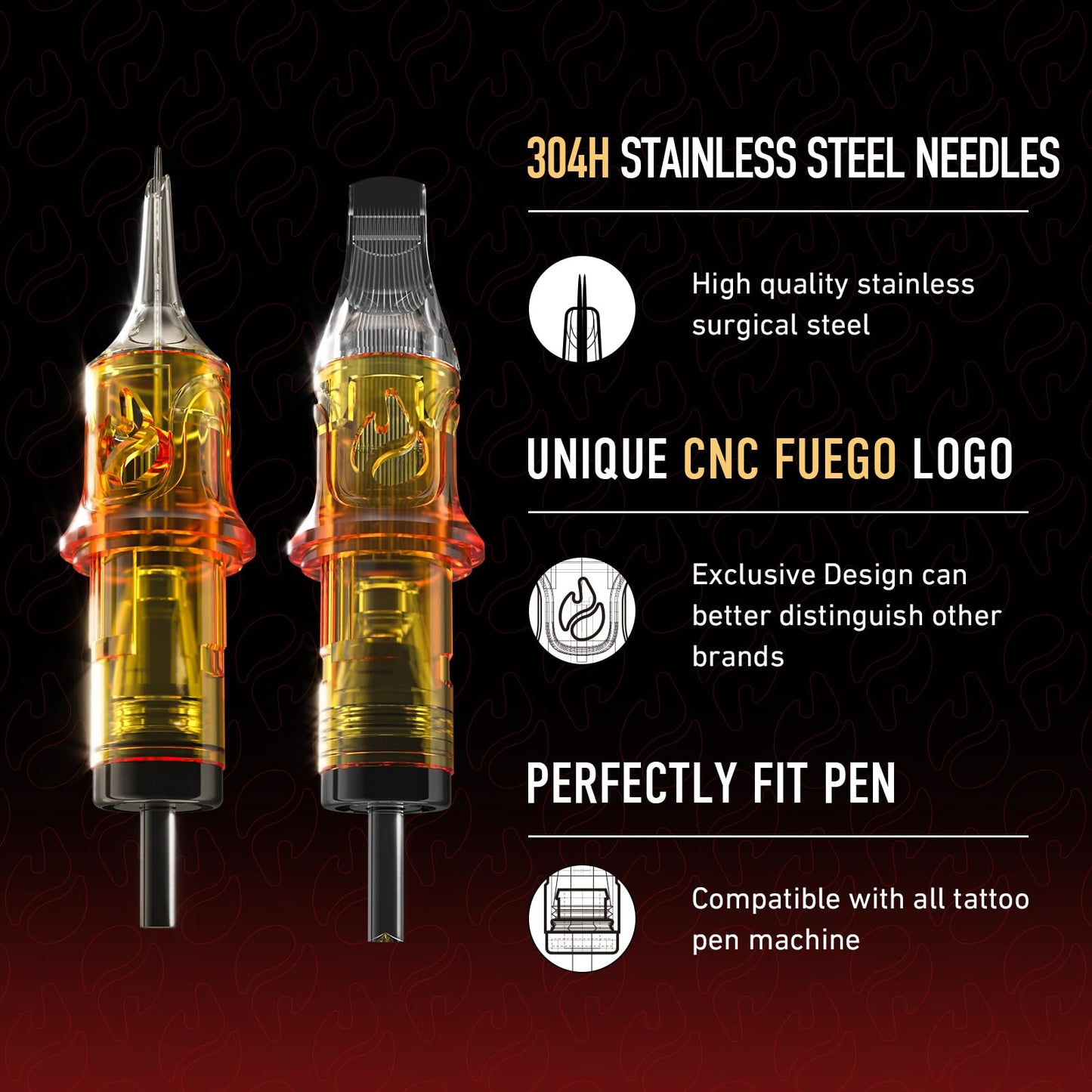 CNC Tattoo Cartridges Needles 50pc #10 Bugpin Round Magnum Tattoo Needle Mixed Cartridge 7RM 9RM 11RM 13RM 15RM with Membrane Professional Disposable Tattoo Needles EN09-50KIT-T