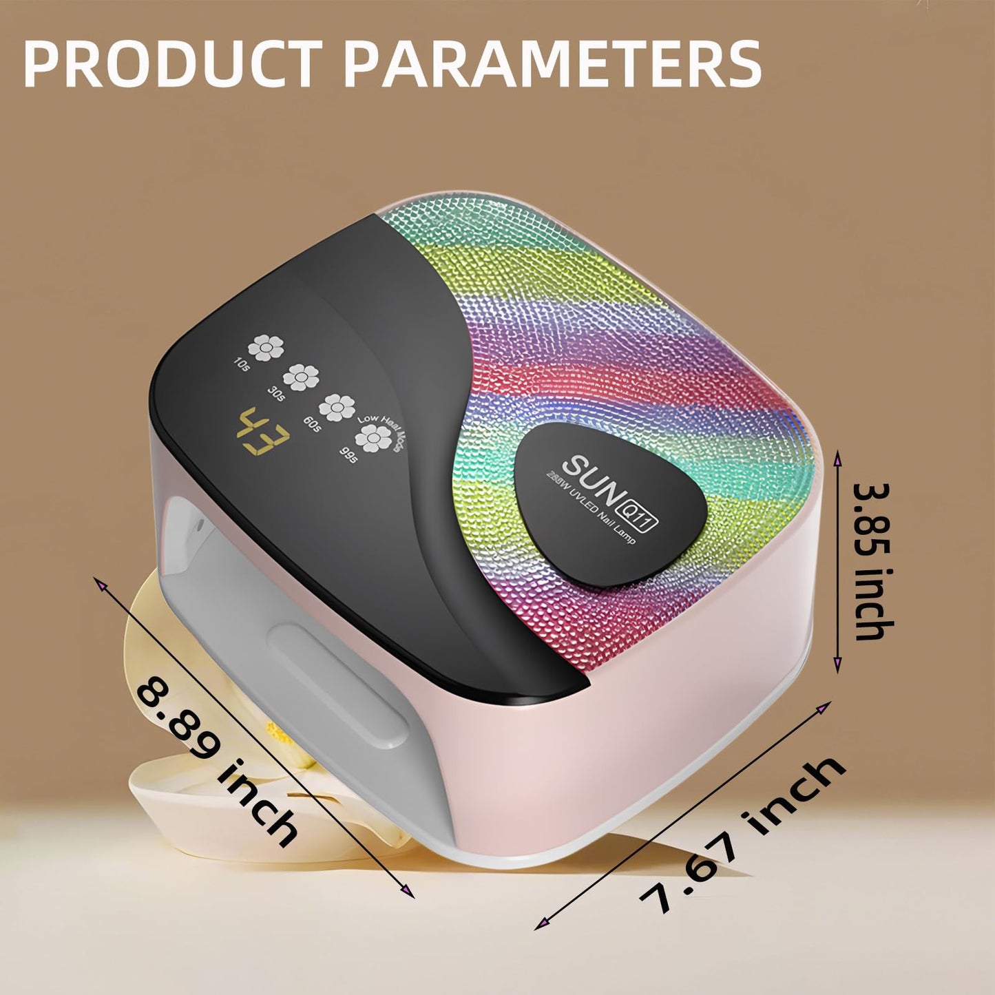 UV Nail Lamp, UV Light for Gel Nails, Professional Nail Dryer with 45pcs Beads, 4 Timers and Automatic Sensor LED Nail Lamp for Home Salon