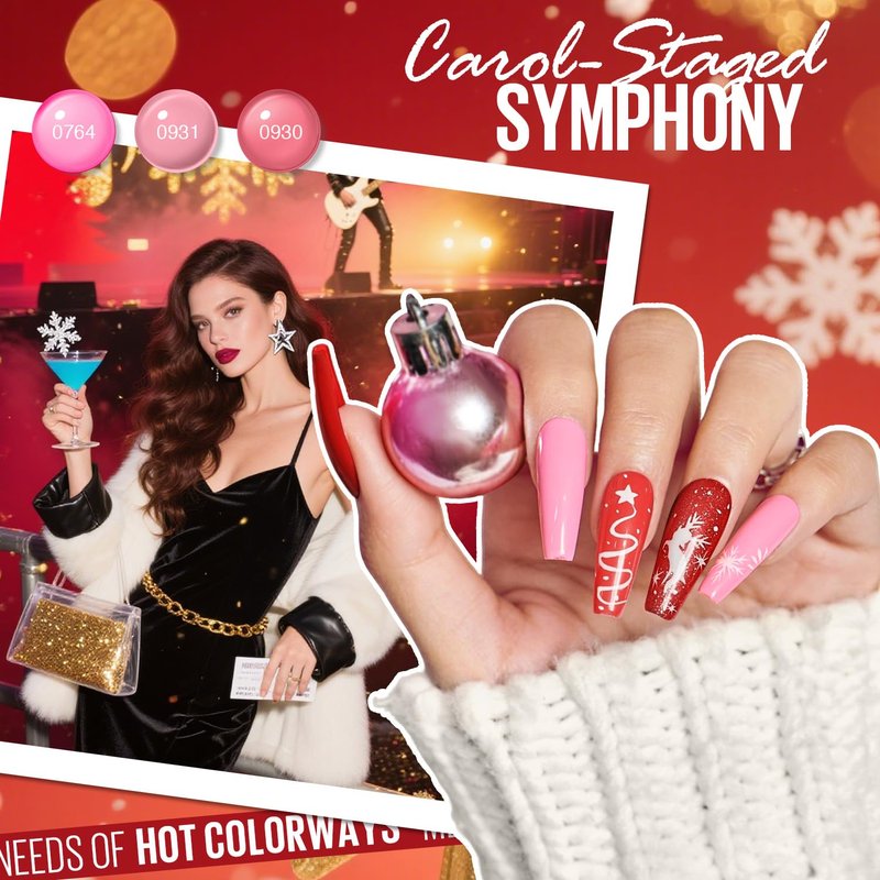 Mefa Christmas Gel Nail Polish Kit - 46 Pcs with 42 Colors, Base & Top Coats | DIY Nail Art Set for Beginners