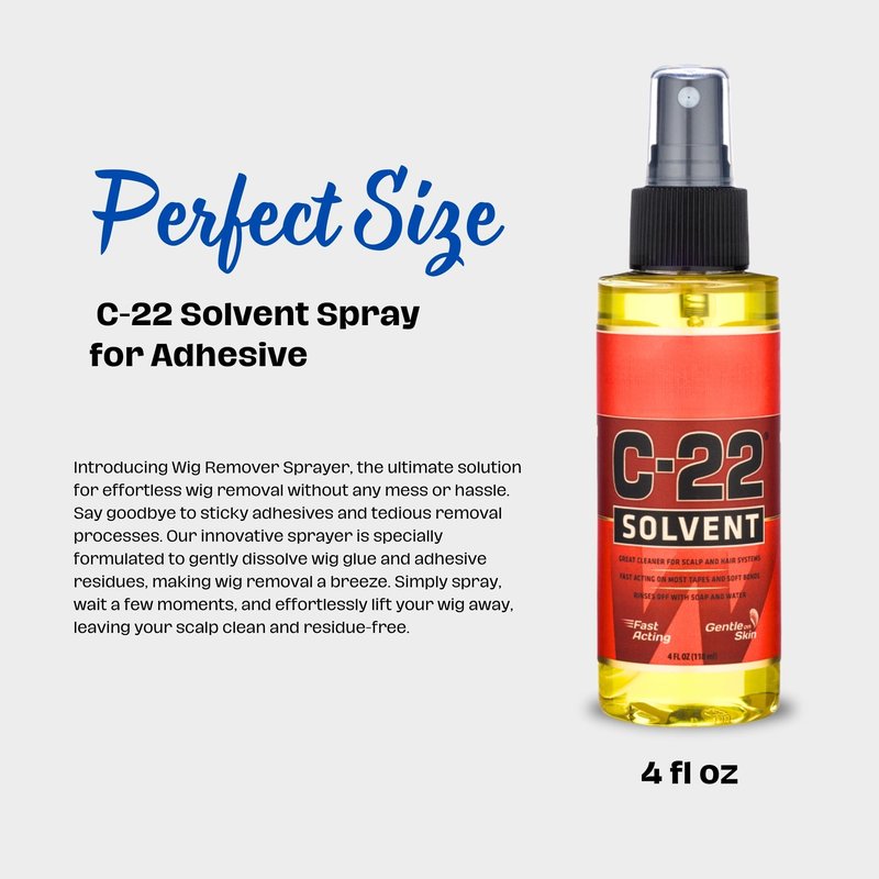 WaLKER TaPE C22 Solvent Spray Adhesive Remover, Tape in Hair Extension Remover Solution for Womens Wigs, Tape In Hair Extensions, Wigs & Accessories, Fast & Gentle on Skin Lace Glue Remover Spray,12oz