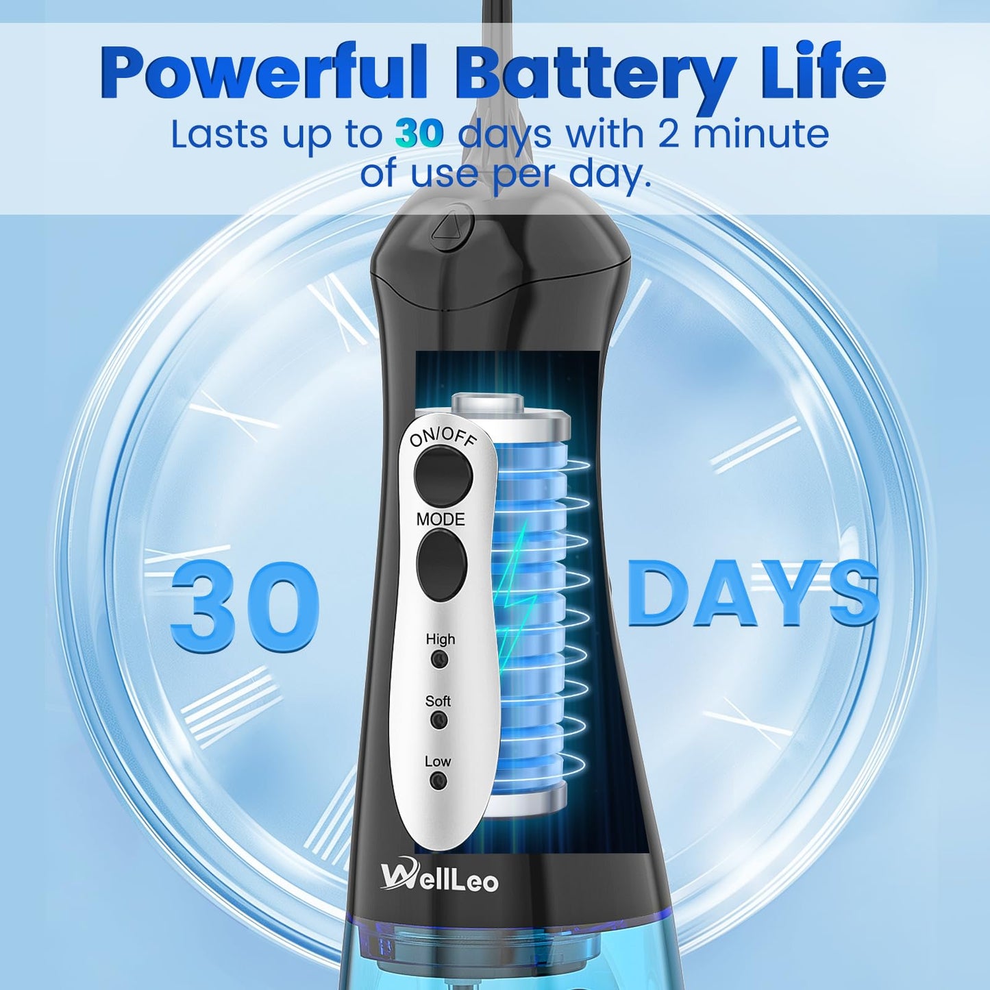 WellLeo Water Flossers for Teeth, Portable Oral Irrigator Rechargeable Water Dental Flosser Pick with High Pressure 5 Jet Tips, IPX7 Travel Water Flossing for Brace Teeth Cleaner Gum Care