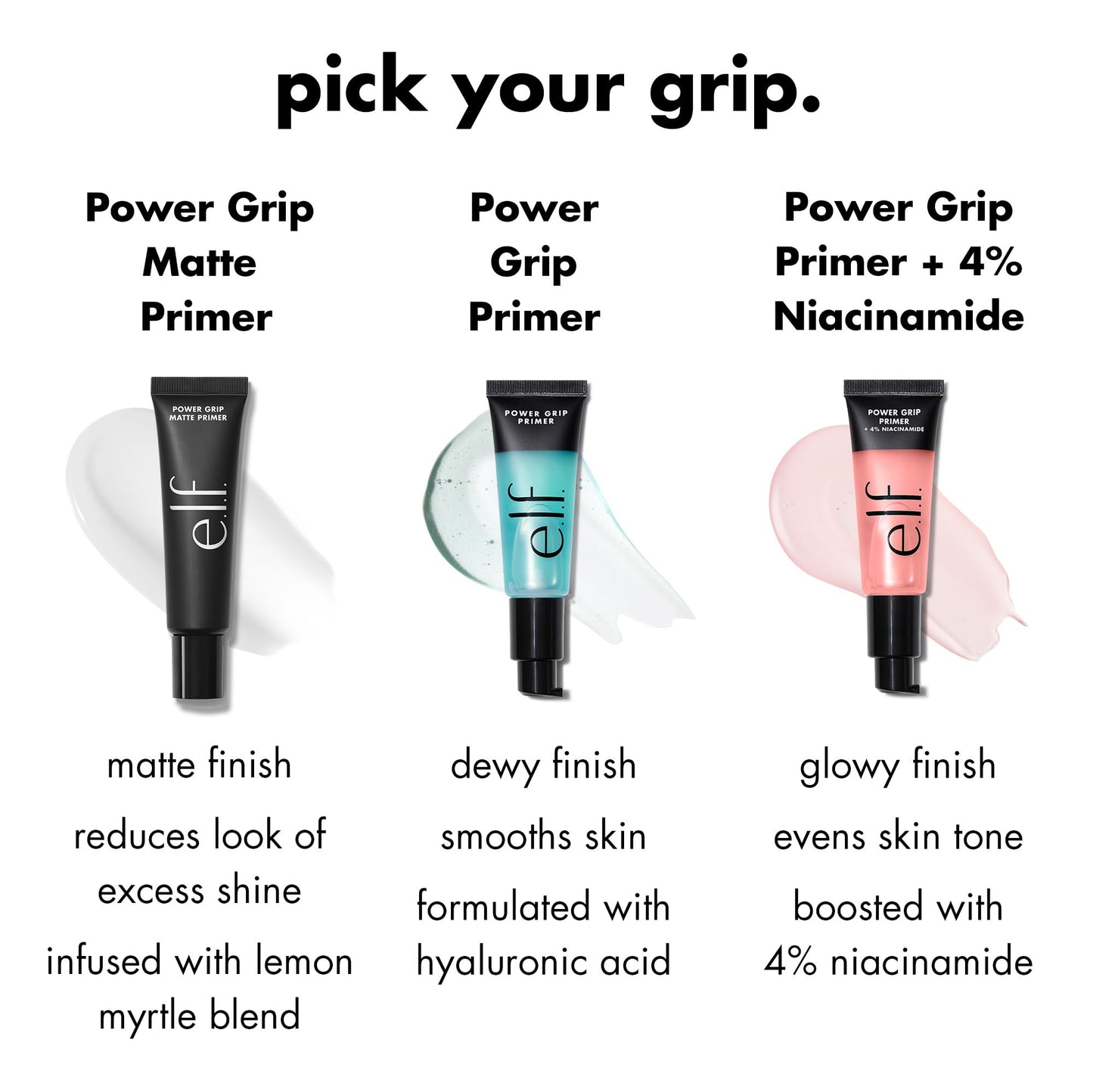 e.l.f. Power Grip Primer + 4% Niacinamide, Gel-Based & Hydrating Face Primer, Helps Visibly Even Skin & Brighten, Grips Makeup, Vegan & Cruelty-Free, 0.811 Fl Oz