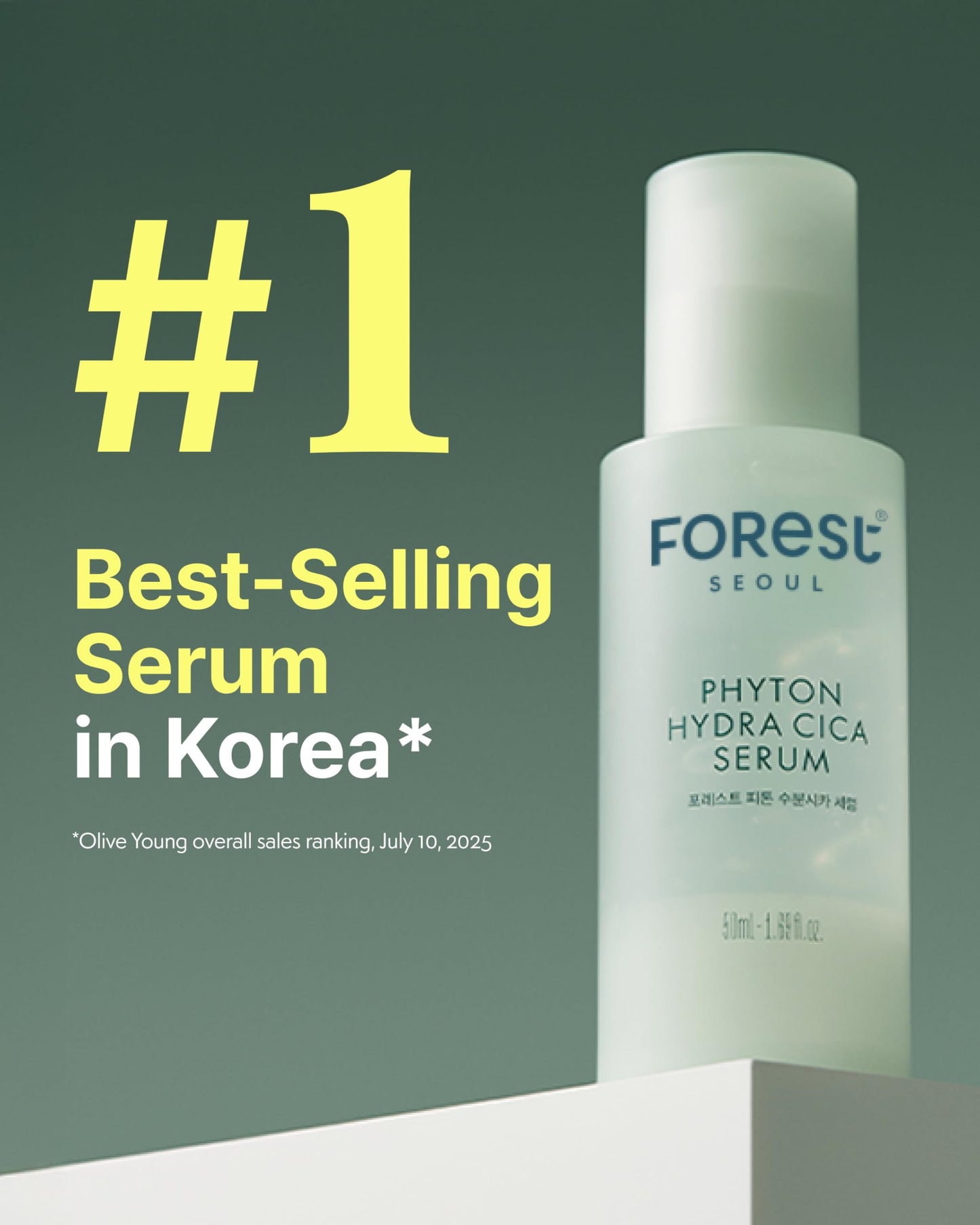 FOREST Phyton Cica Serum 1.69 fl.oz, Skin elasticity, pore care, moisturizing, korean skin care, hyaluronic acid, cica soothing serum