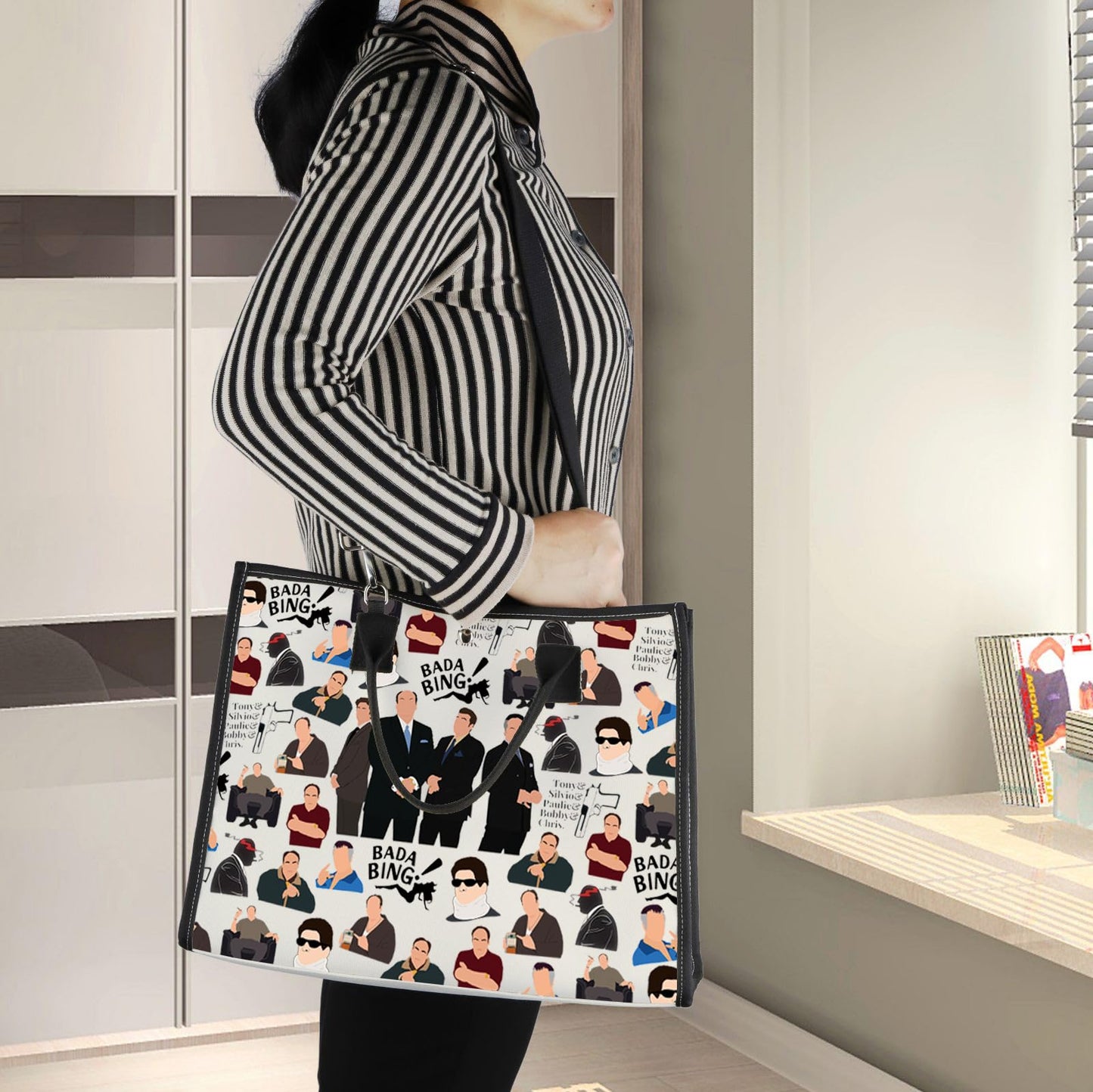 BWWKTOP Gangster Character Cosmetic Makeup Bag Mob Character Fans Inspired Gifts Classic Gangster Merch (BAND BG)